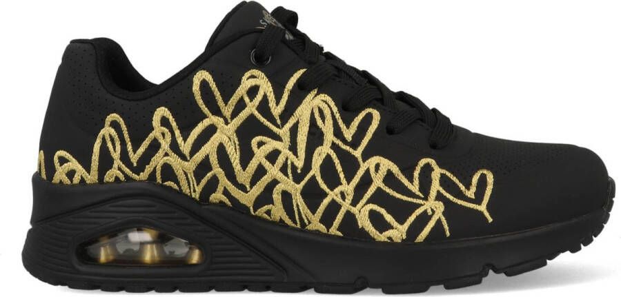 Skechers Sneakers UNO-GOLDEN HEART Vrijetijdsschoen veterschoen met gouden mylar borduursels