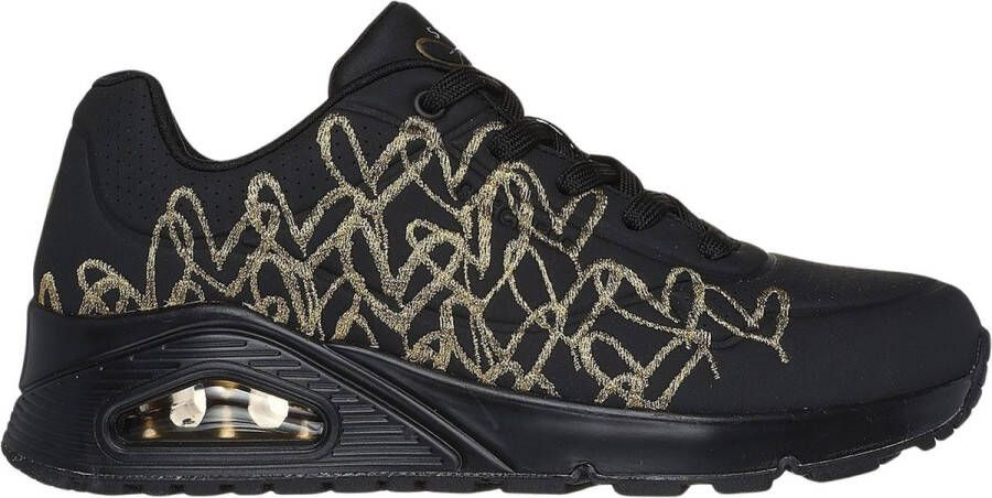 Skechers Sneakers UNO-GOLDEN HEART Vrijetijdsschoen veterschoen met goudkleurige mylar borduursels