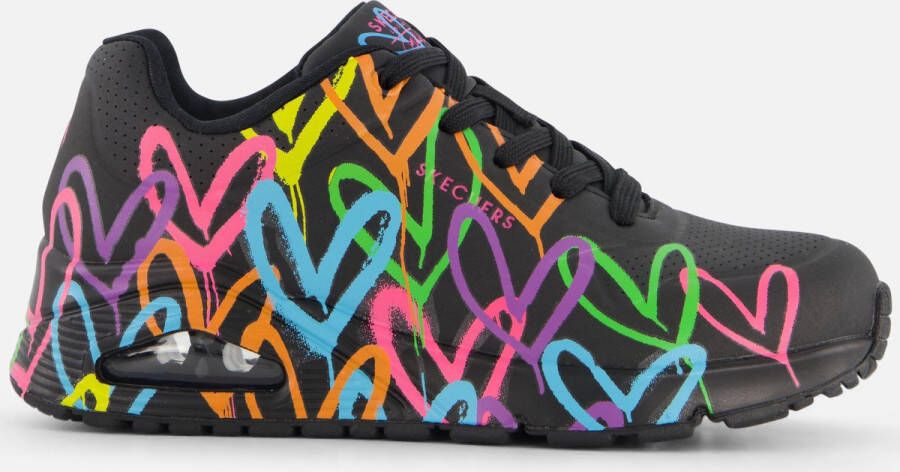 Skechers Sneakers UNO HIGHLIGHT LOVE vrijetijdsschoen lage schoen veterschoen met hartjes-print