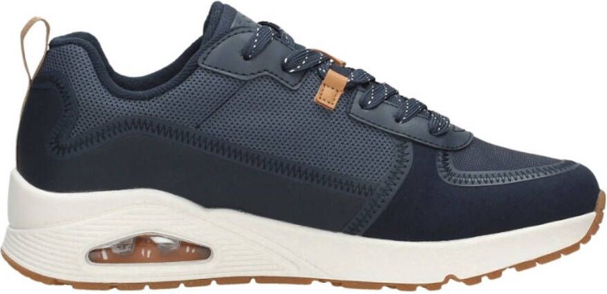 Skechers Uno Layover Sneakers blauw Textiel Heren