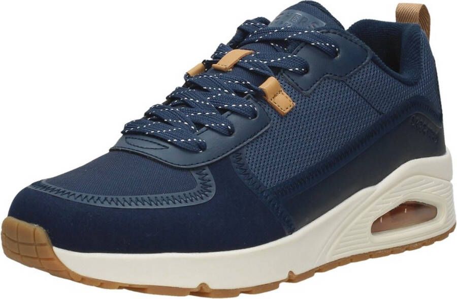 Skechers Uno Layover Sneakers blauw Textiel Heren