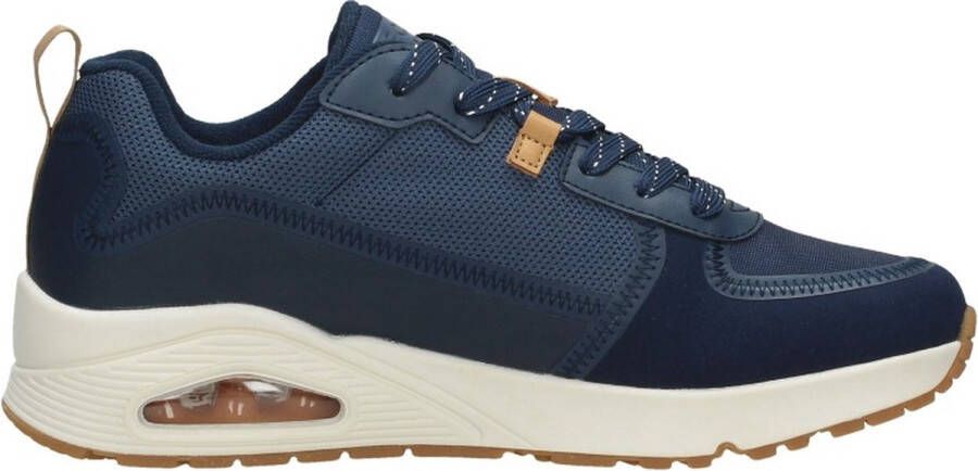 Skechers Uno Layover Sneakers blauw Textiel Heren