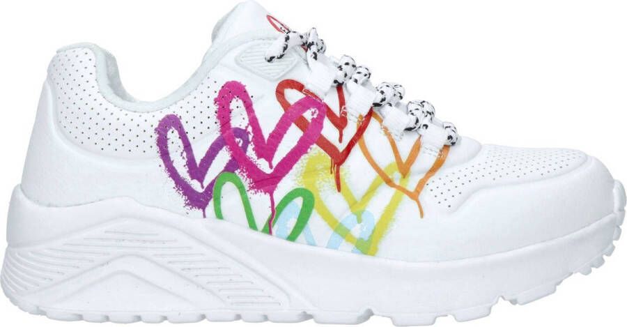 Skechers Uno Lite Love Brights Meisjes Sneakers Wit Multicolour