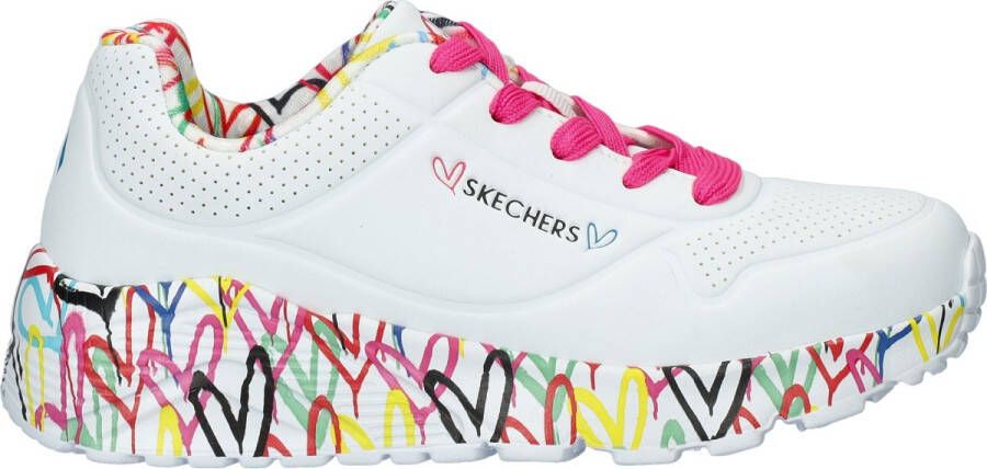 Skechers Uno Light sneakers wit multi Meisjes Imitatieleer Hartjes 32 - Foto 10