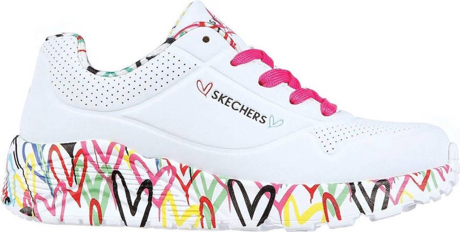 Skechers Uno Light sneakers wit multi Meisjes Imitatieleer Hartjes 32 - Foto 17