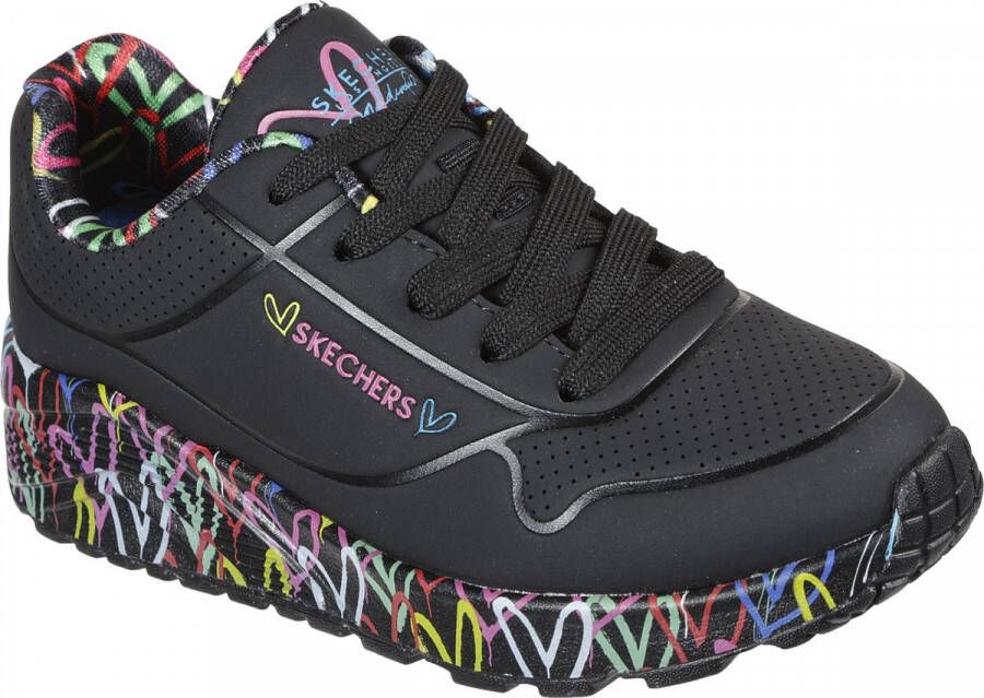 Skechers Uno Lite Lovey Luv Meisjes Sneakers Zwart Multicolour