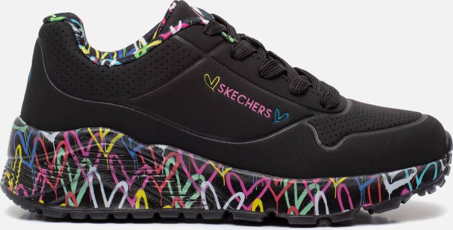 Skechers Uno Lite Lovey Luv Meisjes Sneakers Zwart Multicolour