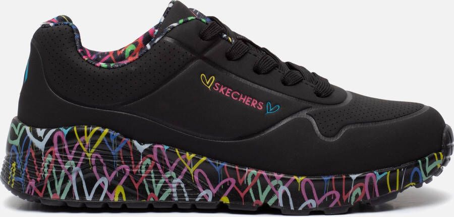 Skechers Uno Light sneakers zwart Imitatieleer Hartjes 31
