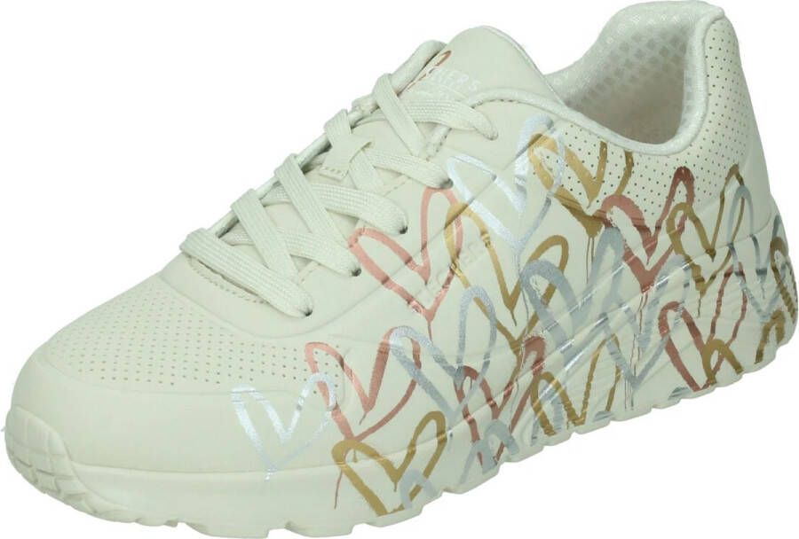 Skechers uno lite-metallic love in de kleur zwart goud