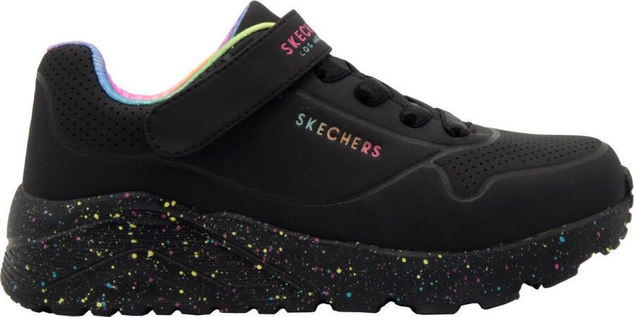 Skechers Uno Lite Rainbow Specks meisjes sneakers Zwart Extra comfort Memory Foam