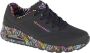 Skechers Uno-Loving Love 155506-BBK Vrouwen Zwart Sneakers - Thumbnail 1