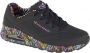 Skechers Uno Loving Love 155506 BBK Vrouwen Zwart Sneakers - Thumbnail 1