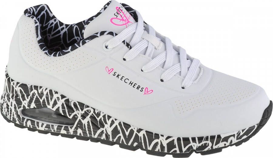 Skechers Uno Loving Love 155506 WBK Vrouwen Wit Sneakers