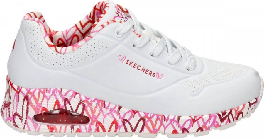 Skechers NU 21% KORTING Sneakers met sleehak UNO LOVING LOVE met coole graffitiprint