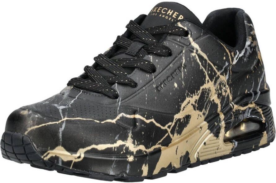 Skechers Uno Marbel Marvel Sneakers Dames Zwart Goud