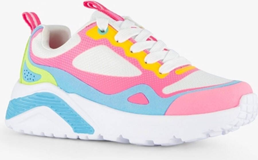 Skechers Uno meisjes sneakers wit roze Extra comfort Memory Foam
