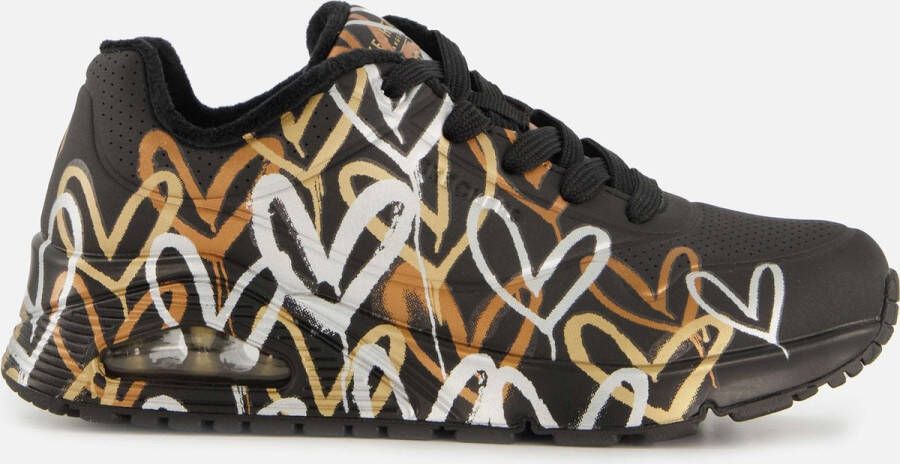 Skechers Sneakers UNO METALLIC LOVE Vrijetijdsschoen lage schoen veterschoen met trendy metallic-print