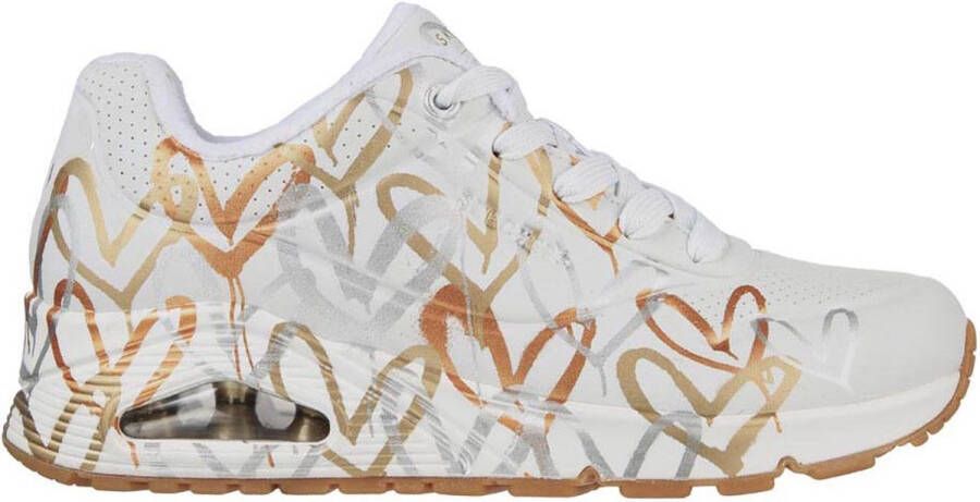 Skechers Sneakers UNO METALLIC LOVE Vrijetijdsschoen lage schoen veterschoen met trendy metallic-print