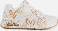 Skechers Sneakers UNO METALLIC LOVE Vrijetijdsschoen lage schoen veterschoen met trendy metallic-print - Wit