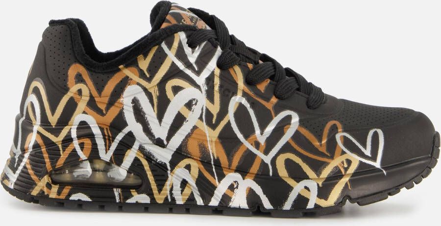 Skechers Sneakers UNO METALLIC LOVE Vrijetijdsschoen lage schoen veterschoen met trendy metallic-print