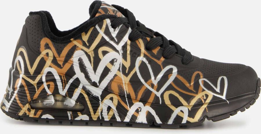 Skechers Sneakers UNO METALLIC LOVE Vrijetijdsschoen lage schoen veterschoen met trendy metallic-print