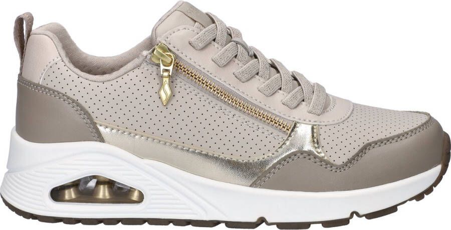 Skechers Uno- Metallic Sliders Dames Sneakers Beige