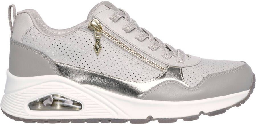 Skechers Uno- Metallic Sliders Dames Sneakers Beige
