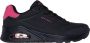 Skechers Lage Sneakers Uno-POP BACK 177092-BKHP Black Hot Pink - Thumbnail 3