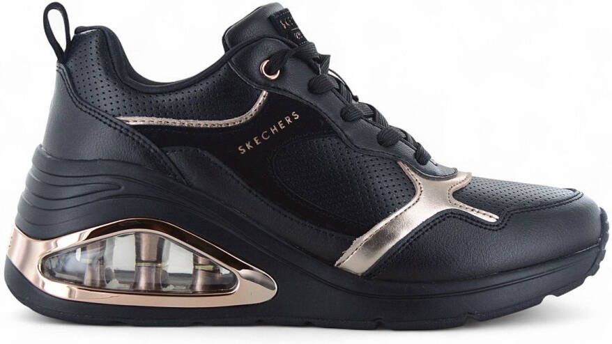 Skechers UNO Prima-Starlet Dames Sneakers Schoenen Zwart 177810-BBK