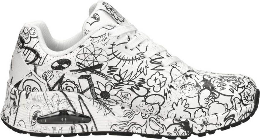 Skechers Uno-Process Sketch Sneakers Laag Wit