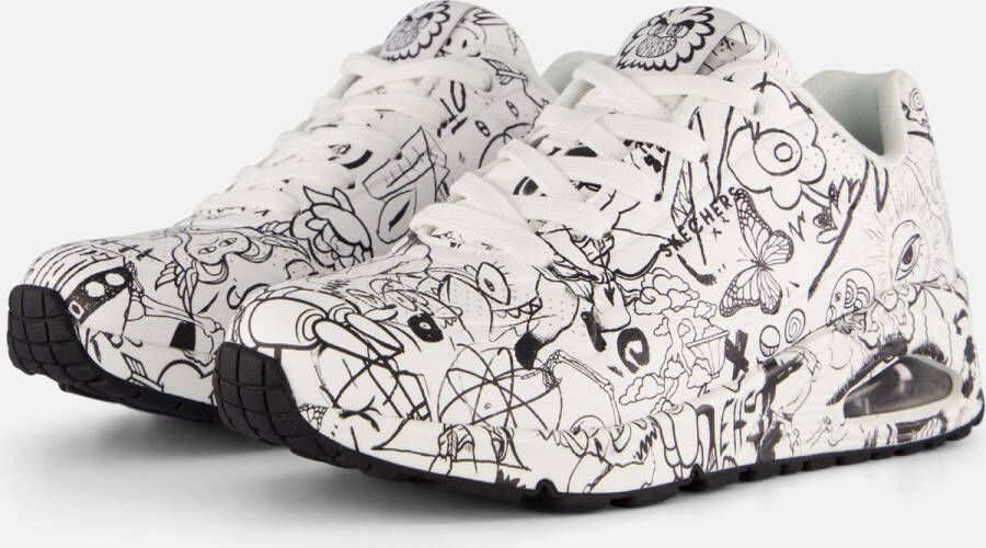 Skechers Sneakers UNO-PROCESS SKETCH met coole schetsprint vrijetijdsschoen lage schoen veterschoen