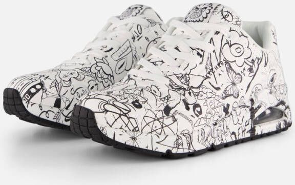 Skechers Sneakers UNO-PROCESS SKETCH met coole schetsprint vrijetijdsschoen lage schoen veterschoen