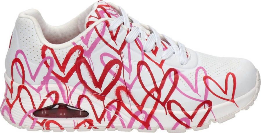 Skechers Sneakers met sleehak UNO-SPREAD THE LOVE Vrijetijdsschoen lage schoen veterschoen met coole graffiti-print - Foto 3