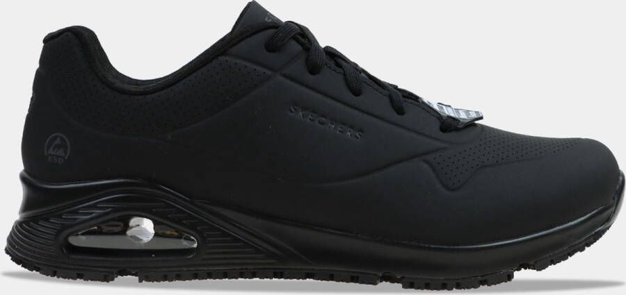 Skechers Work Relaxed Fit Uno Slipresistant Sutal sneaker Black Heren