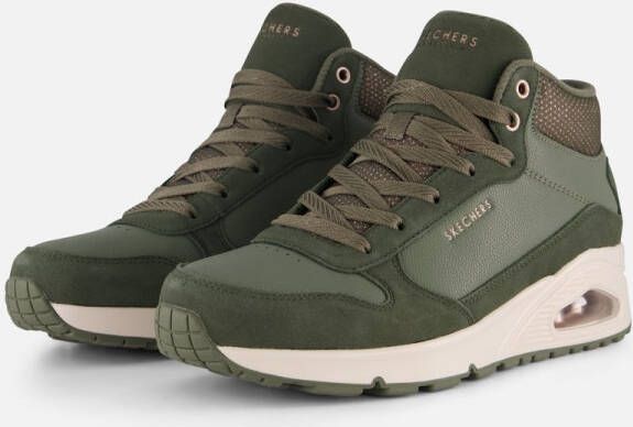 Skechers Uno Stacre Shine Veterboots groen Suede - Foto 1