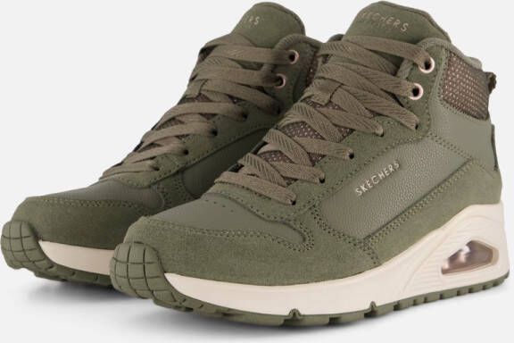 Skechers Uno Stacre Shine Veterboots groen Suede