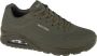 Skechers Uno-Stand On Air 52458-DKGR Mannen Groen Sneakers - Thumbnail 2