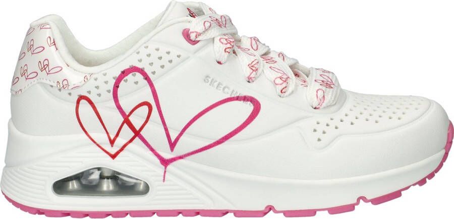 Skechers Uno Twin Hearts dames sneaker Wit multi