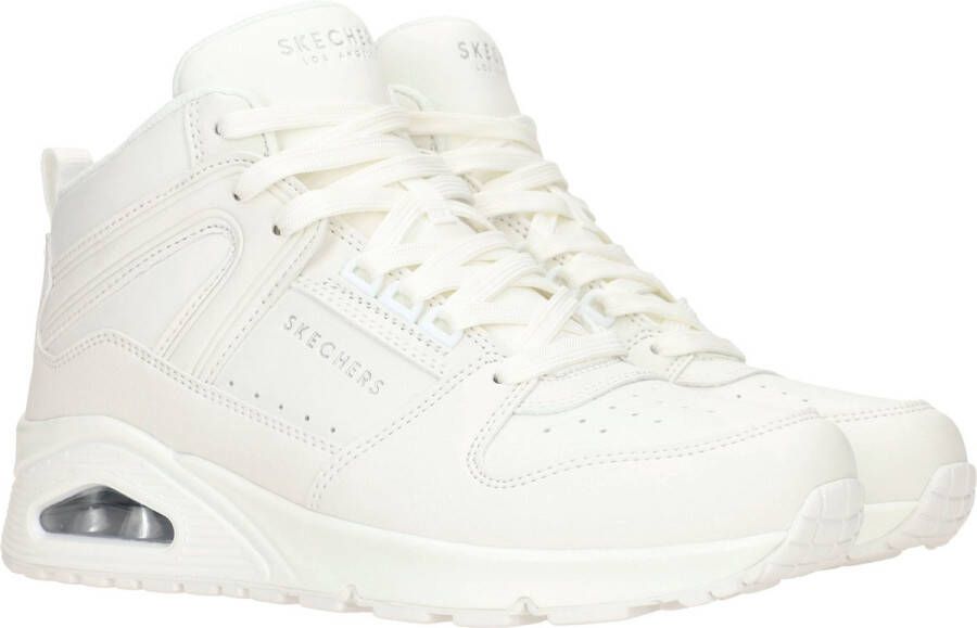 Skechers Klassieke Uno Veterschoen met Air-Cooled Memory Foam Wit Dames