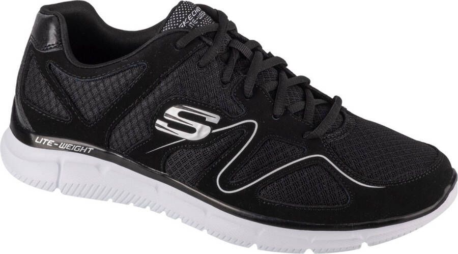 Skechers Verse Flash Point 58350-BKW Mannen Zwart Sneakers Sportschoenen