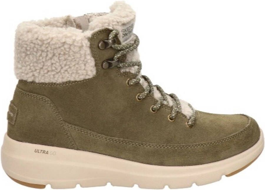 Skechers Veterboot GoWalk 16677 OLV Glacial Ultra Olijfgroen Suède 4½ 37½