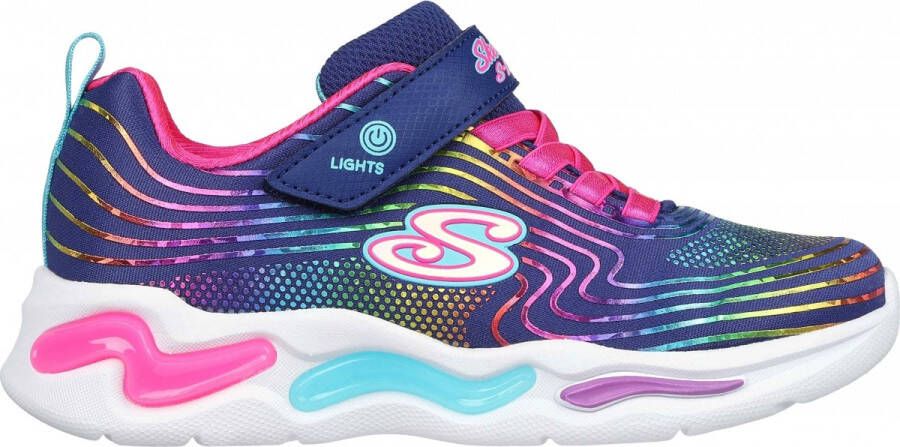 Skechers S Lights: Wavy Beams 302338N-NVMT voor Marineblauw Sneakers Sportschoenen - Foto 4