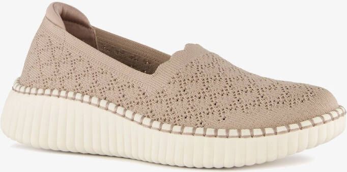 Skechers Wilshire Blvd dames instappers beige Uitneembare zool