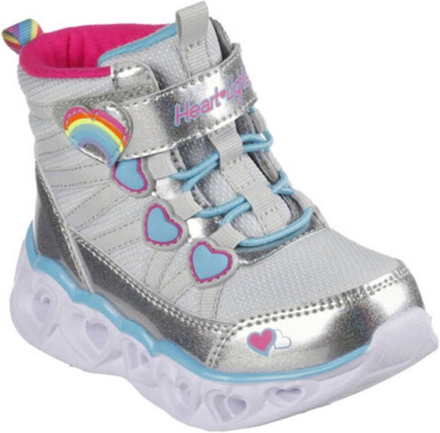 Skechers Winterlaarzen voor Meisjes Zilverkleurig met Hartjesverlichting