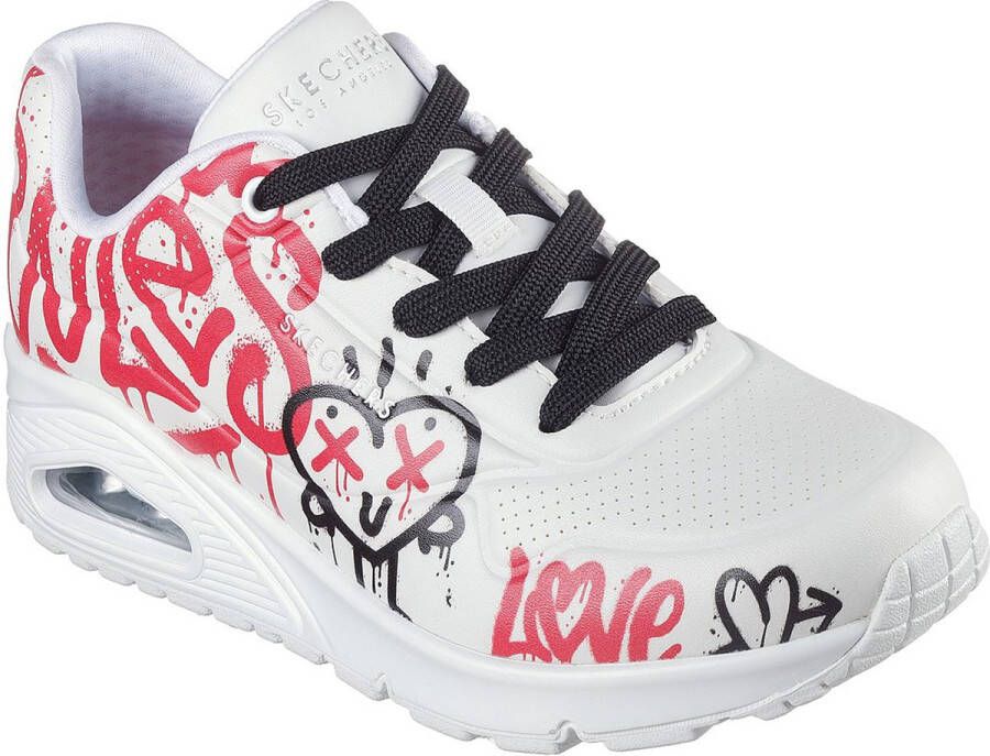Skechers Women's Street UNO GRAFFITI LOVE Sneakers 177082 Wit