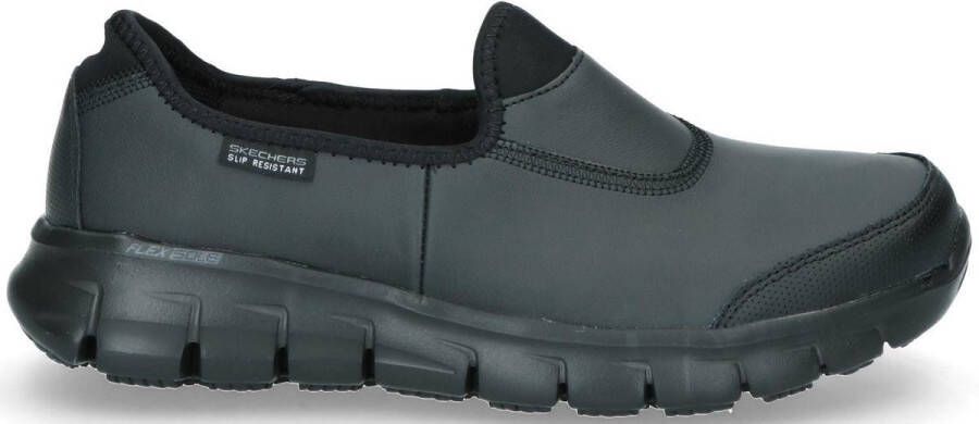 Skechers Work Sure Track instappers zwart