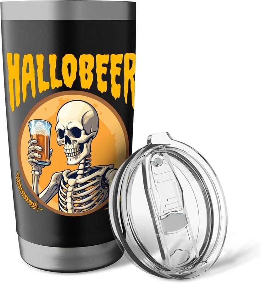 Skelet bier beker met dubbele wand
