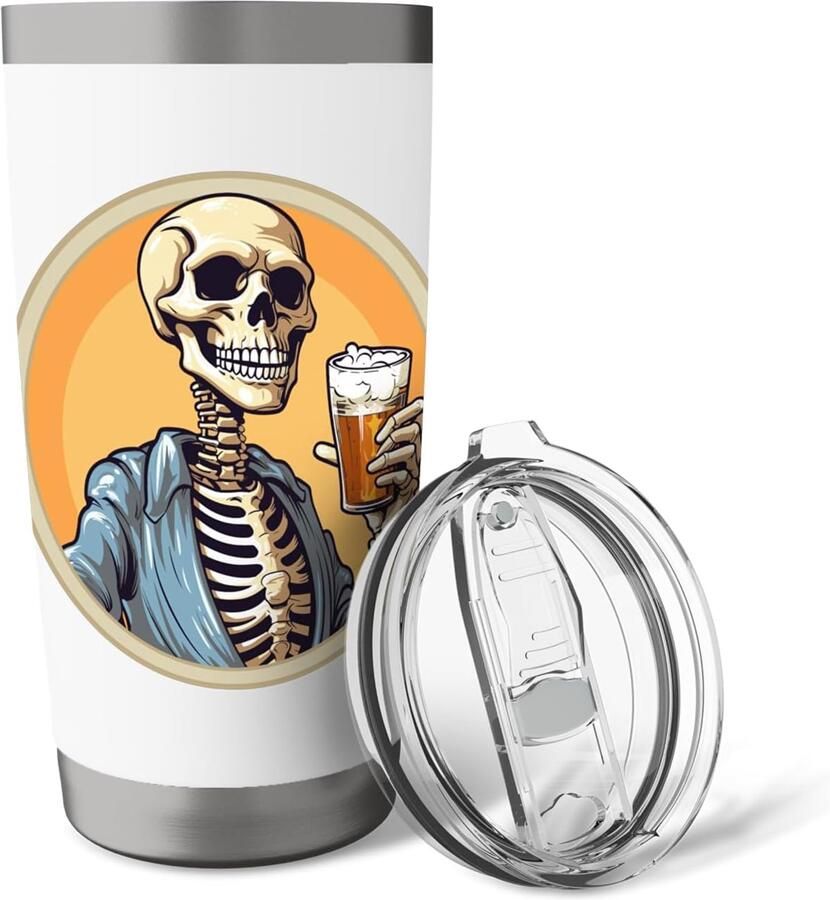 Skelet bier beker met dubbele wand