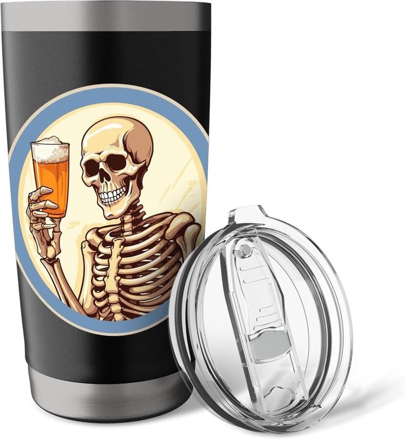 Skelet bierglas dubbelwandig roestvrijstaal