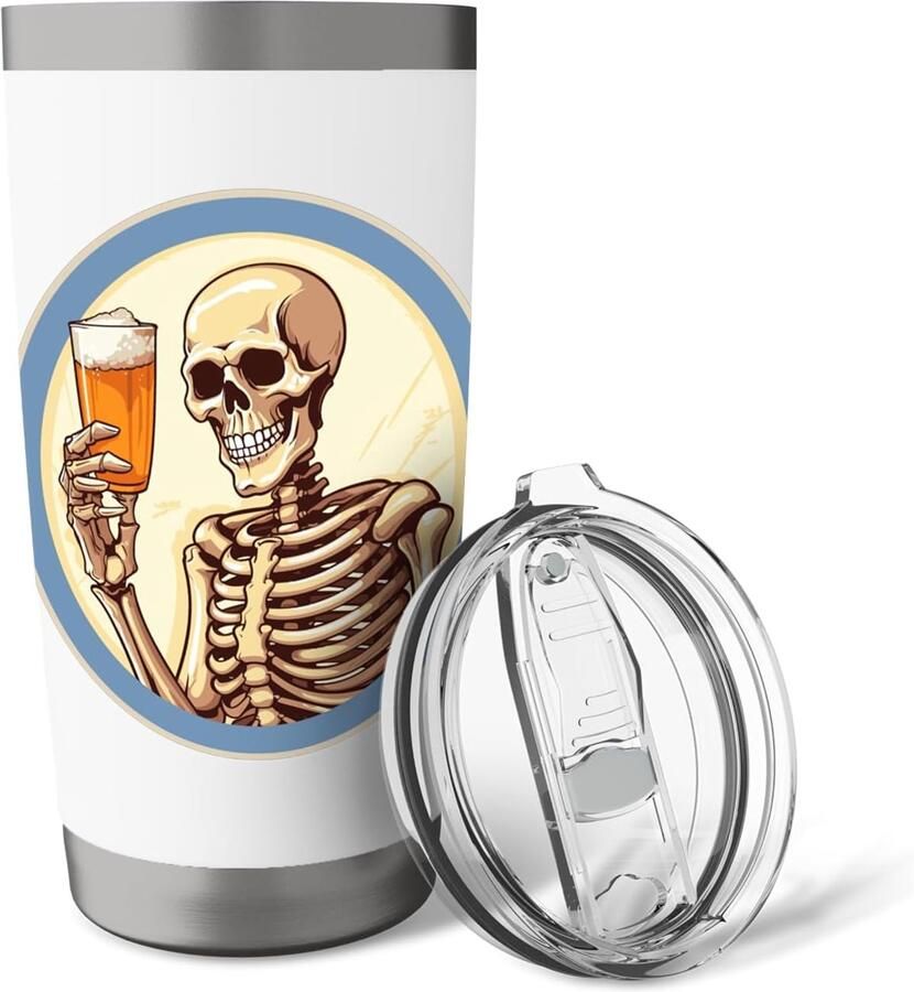 Skelet bierglas met dubbele wand